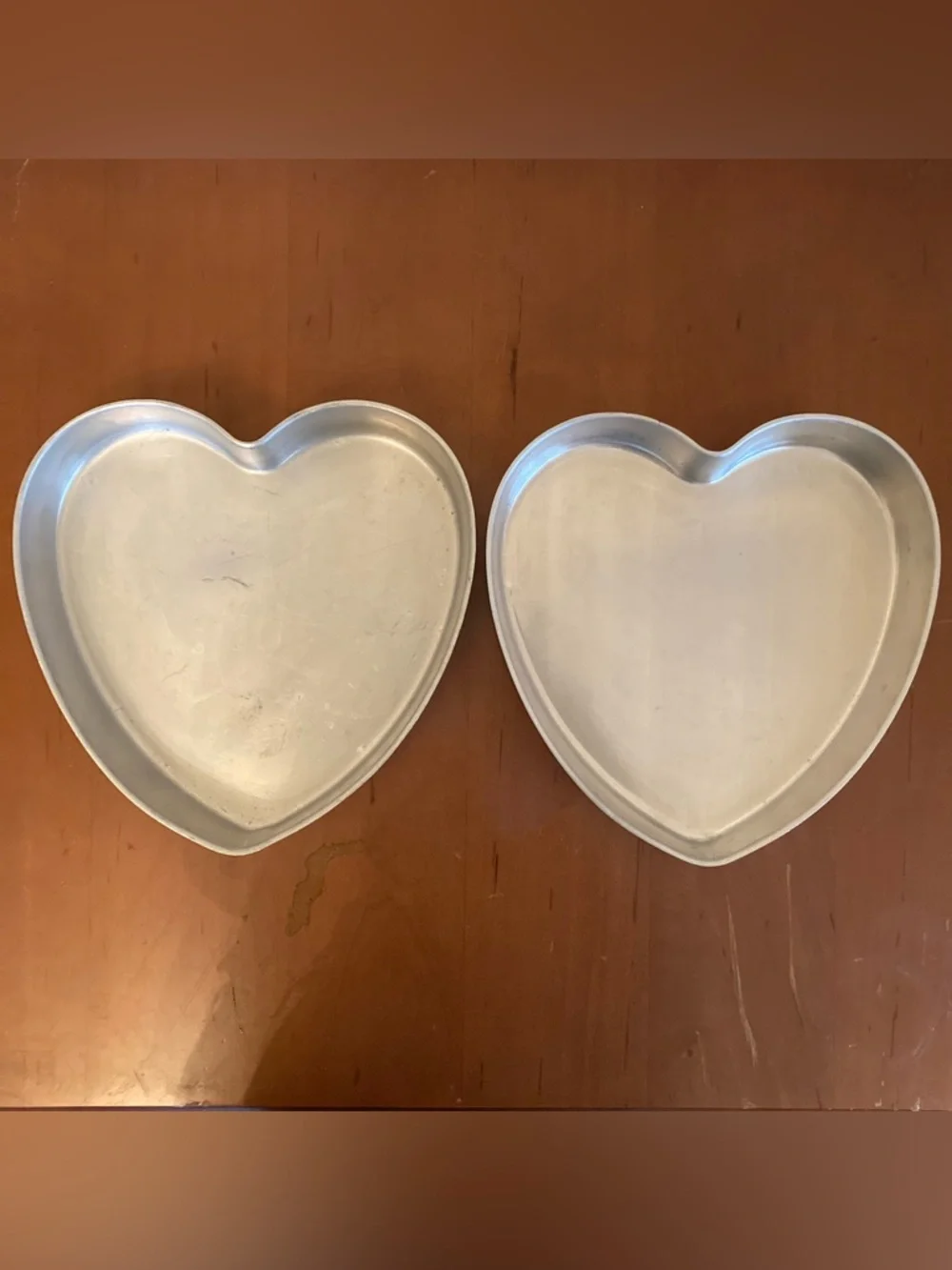 4/$10 - Set of 2 Heart-Shaped Aluminum 9” Cake Pans